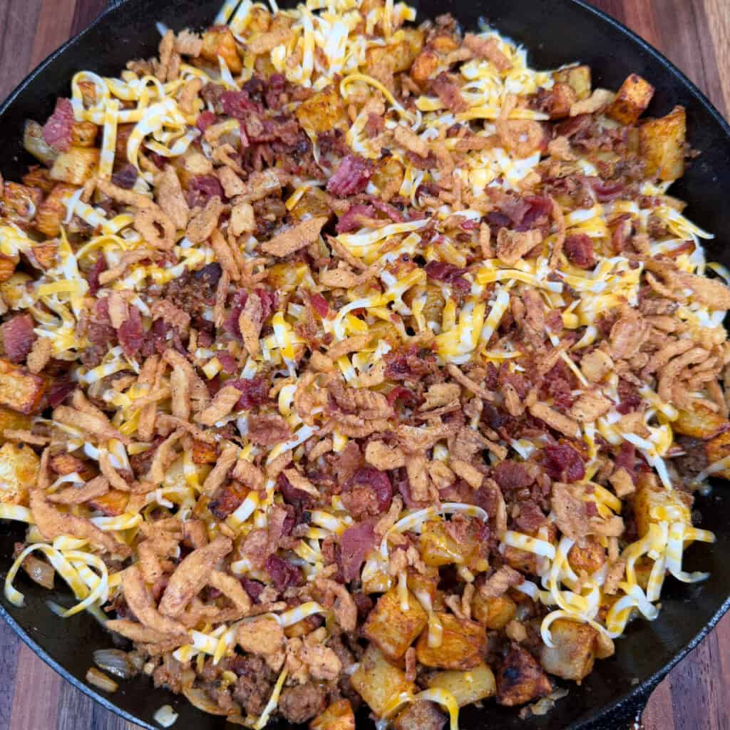 BBQ Cheeseburger Potato Skillet
