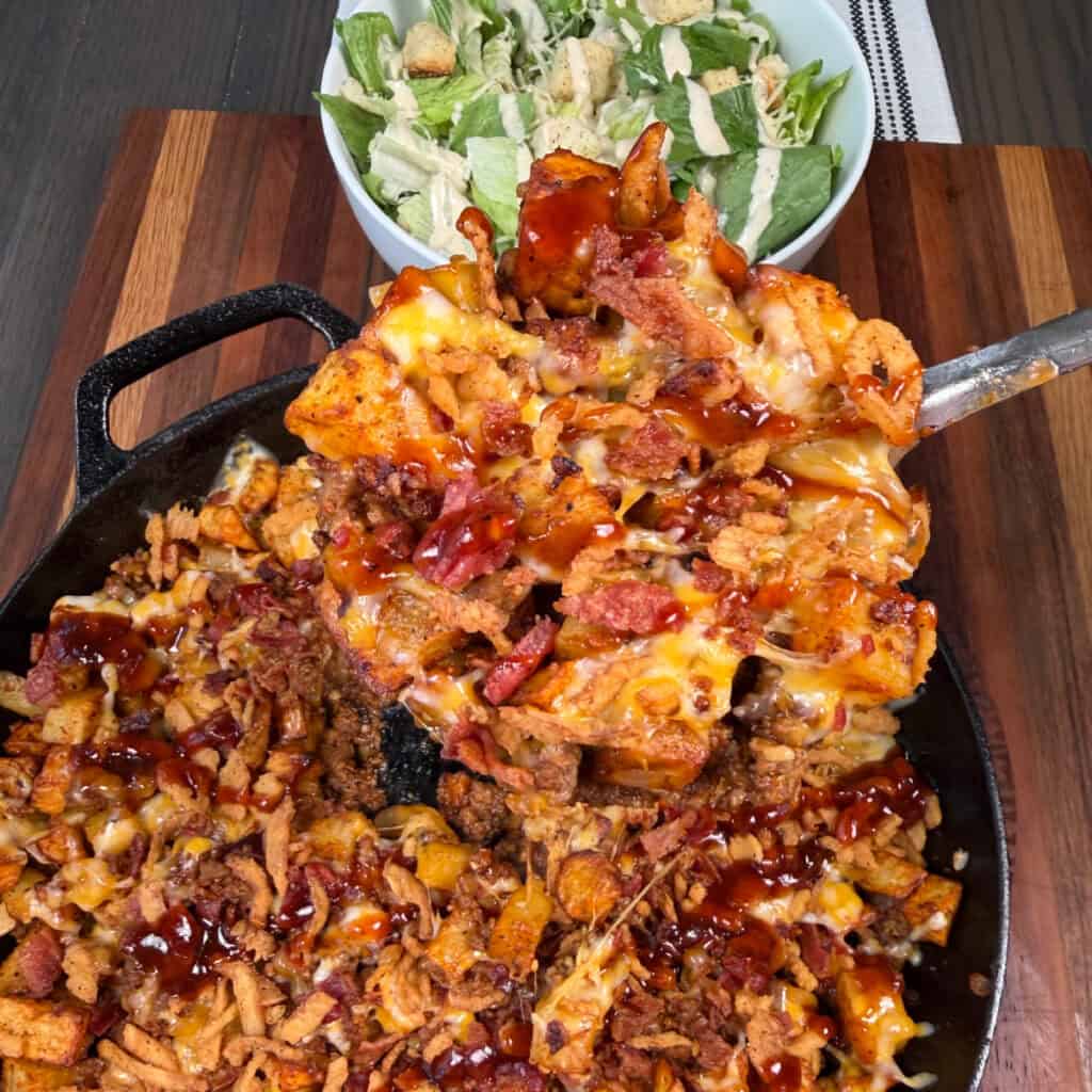 BBQ Cheeseburger Potato Skillet
