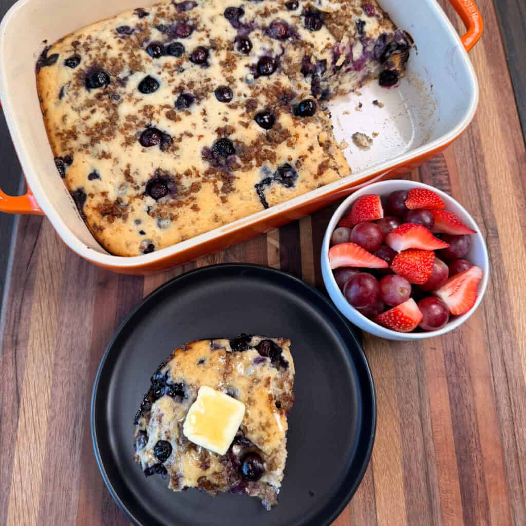 Blueberry Sausage Pancake Casserole