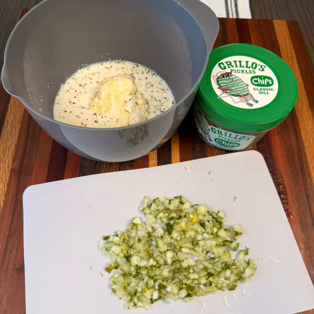 Homemade Ranch with chopped pickles