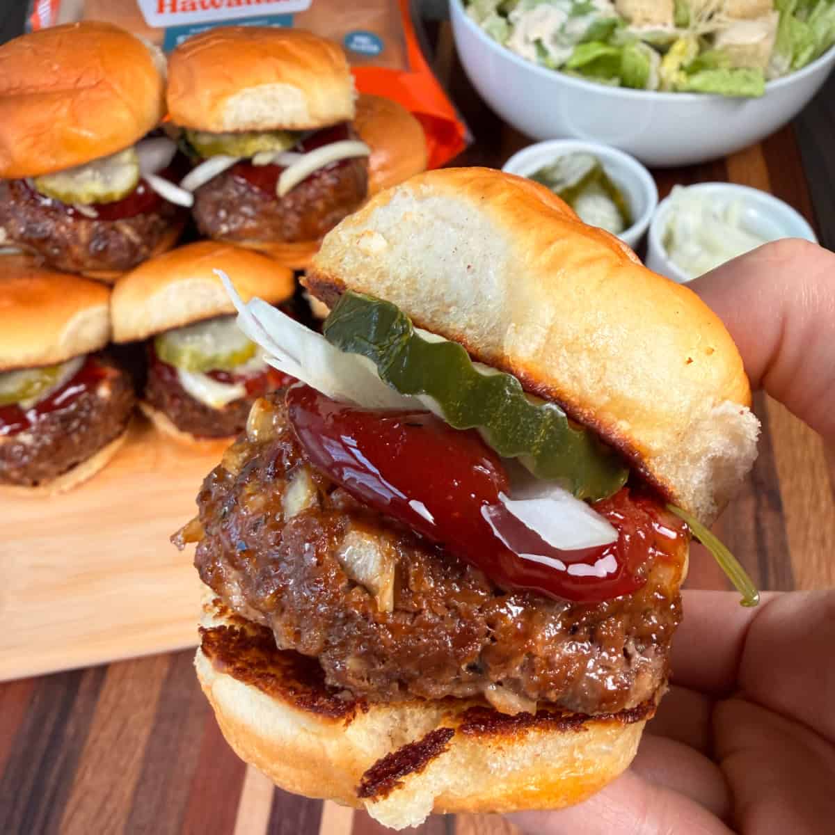Mini Meatloaf Sliders on Hawaiian Rolls
