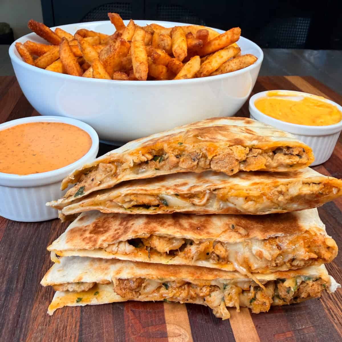Chipotle Ranch Chicken Quesadillas