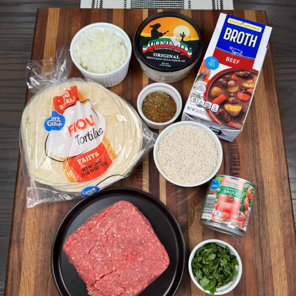 Cheesy Beef and Rice Skillet Ingredients