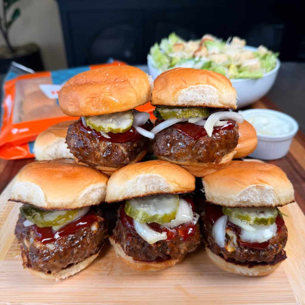 Mini Meatloaf Slider on Hawaiian Rolls