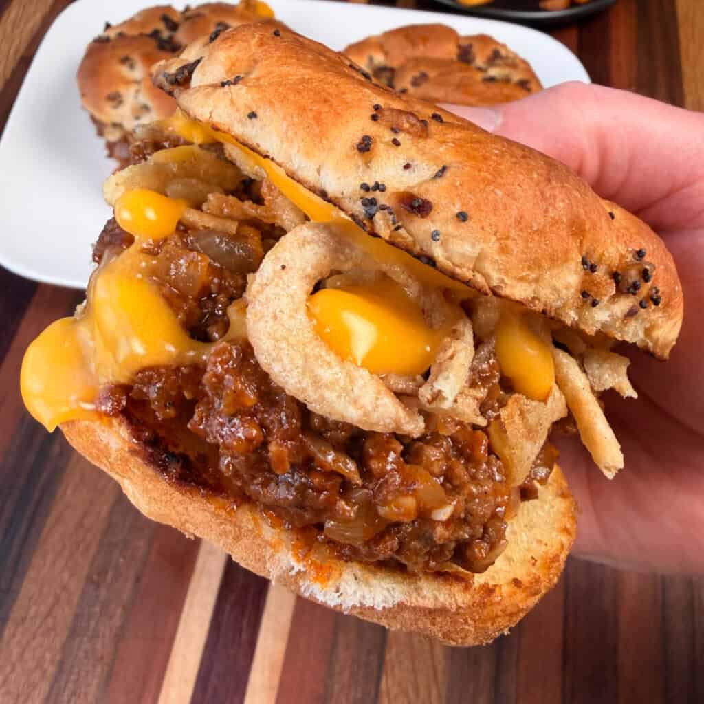Beef and Cheddar Sloppy Joe