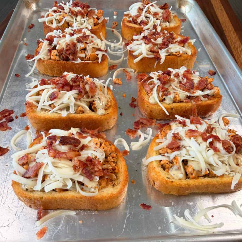 Parmesan Garlic Chicken Garlic Toast on sheet pan