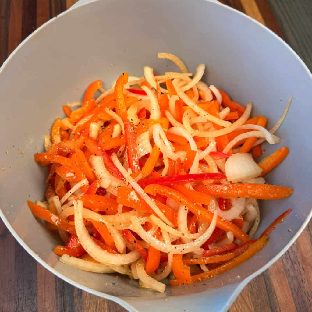 Veggies for One Pan Chicken Fajitas