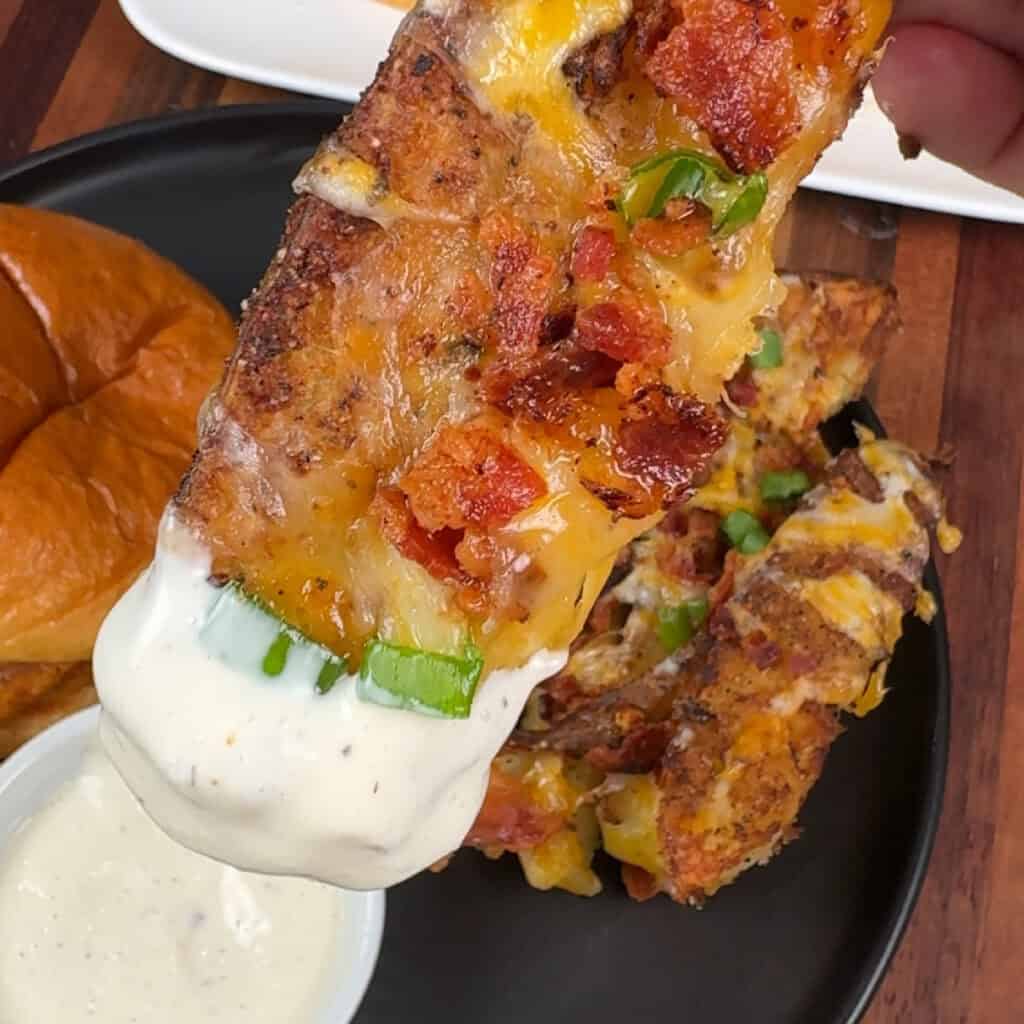 Loaded Potato Wedges with ranch