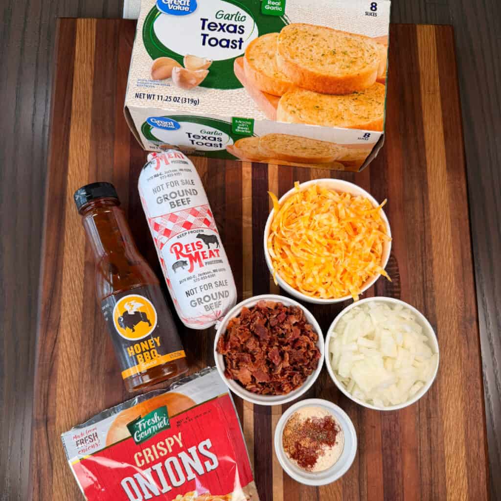 BBQ Cheeseburger Garlic Toast Ingredients