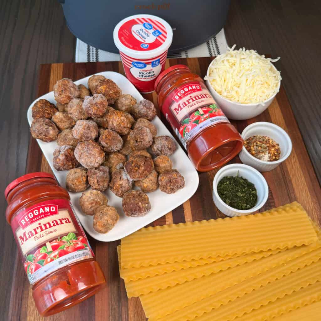 Ingredients for Meatball Lasagna
