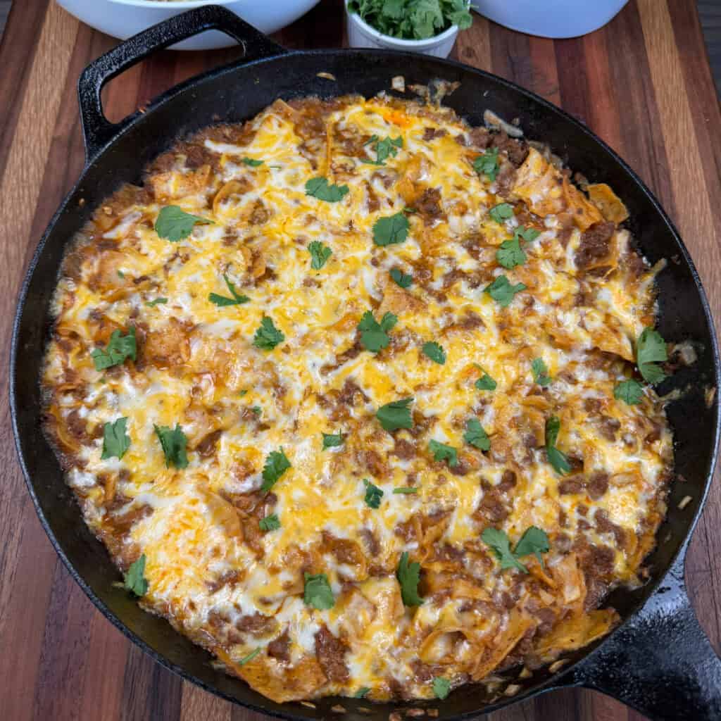 Cheesy Beef Enchilada Skillet