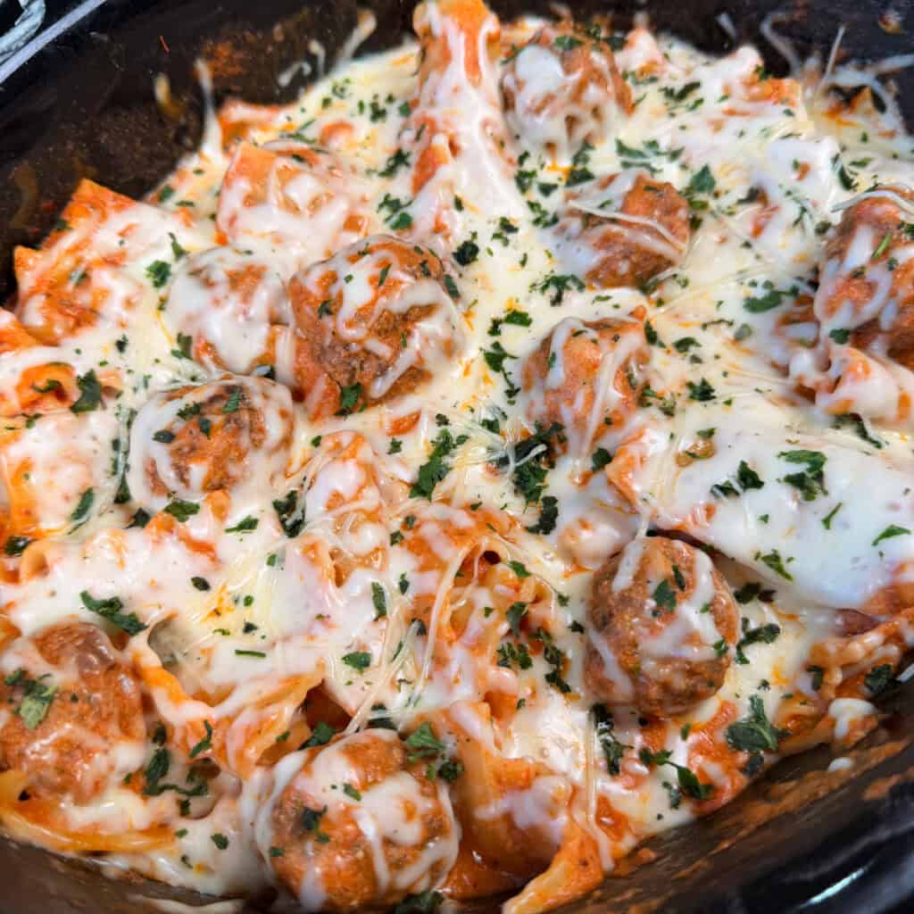 Crockpot Meatball Lasagna
