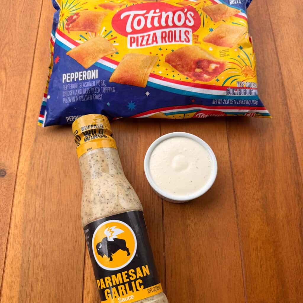 Pizza Rolls, Parmesan Garlic sauce, ranch