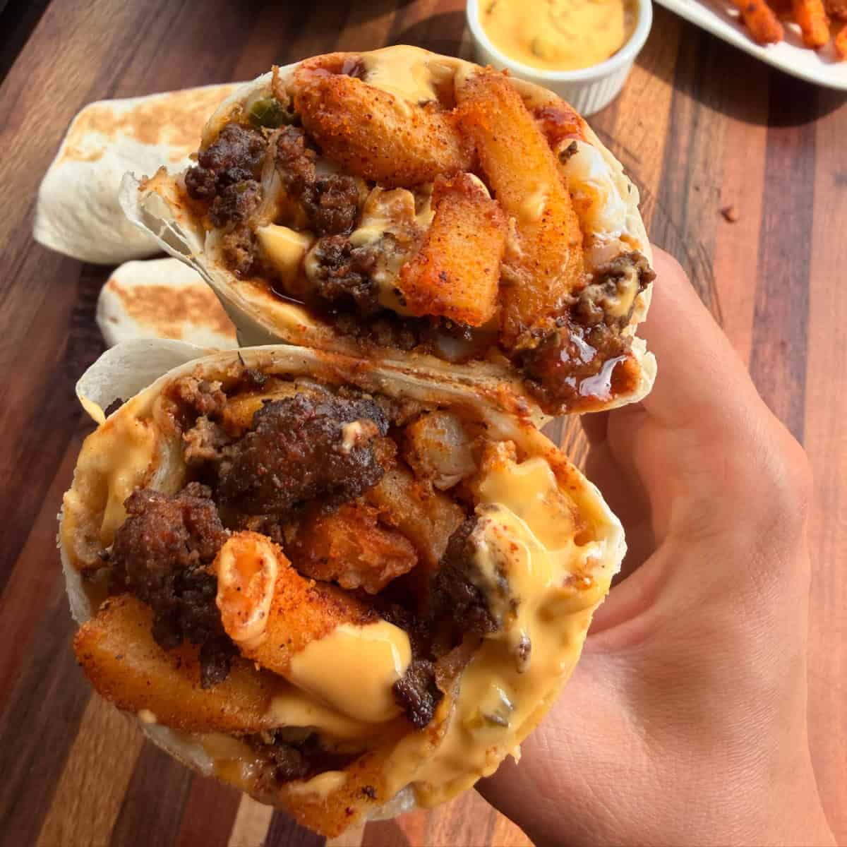 Loaded Nacho Fry Burritos