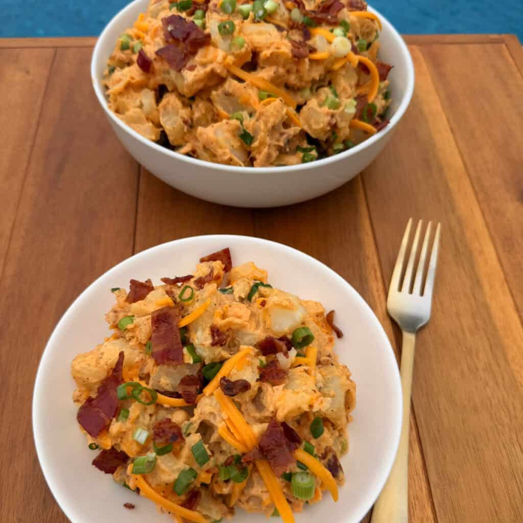 Plated Loaded Potato Salad