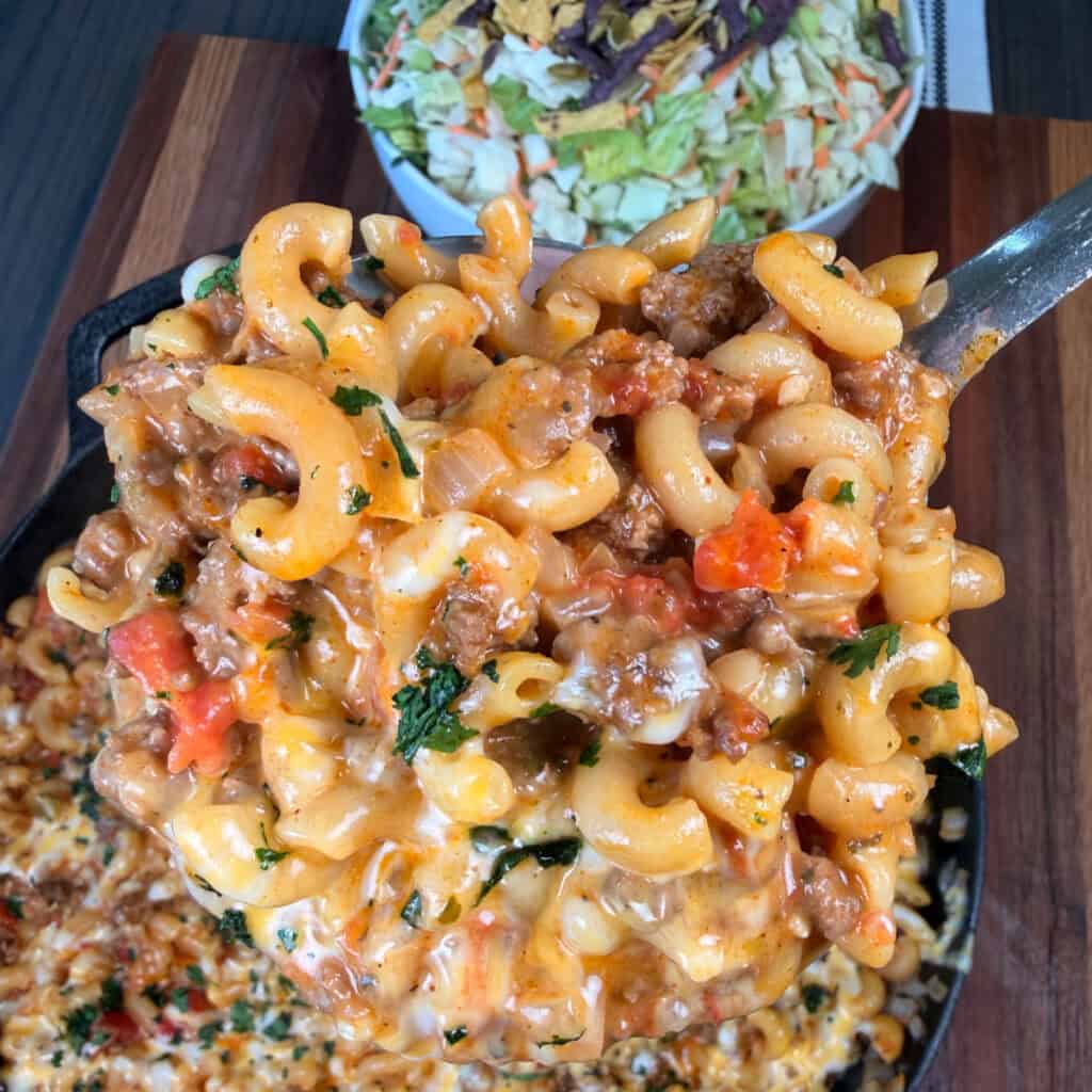 One Pan Cheesy Taco Mac