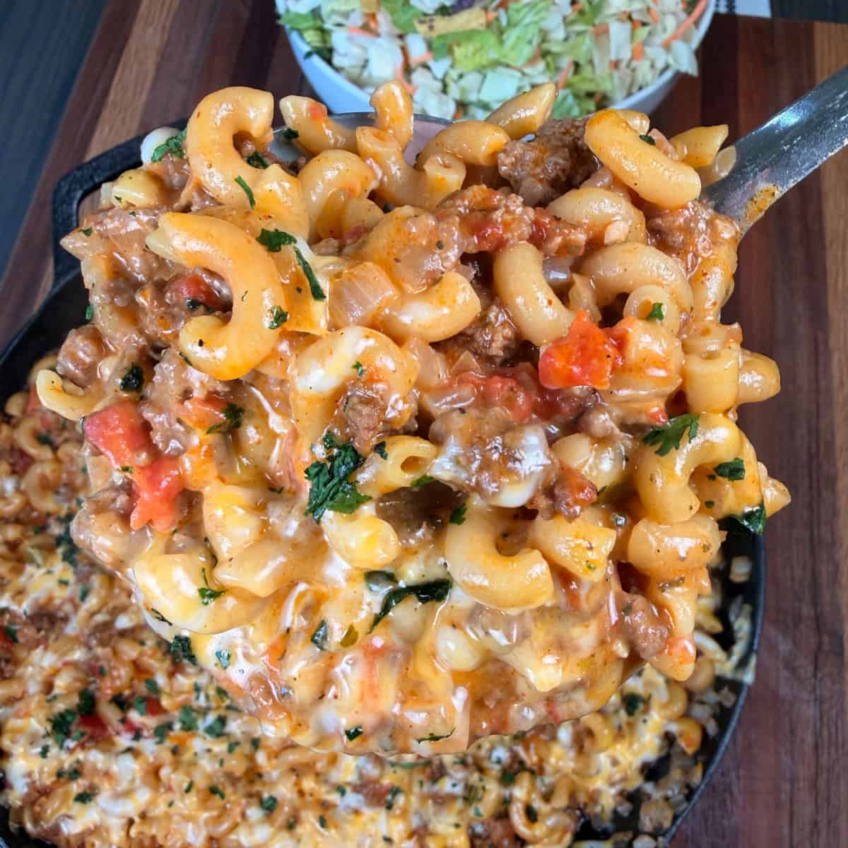 One Pan Cheesy Taco Mac
