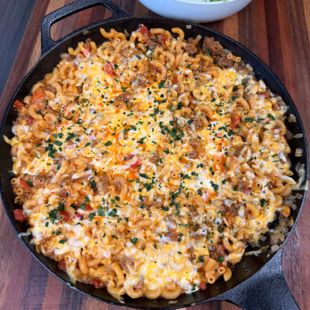 One Pan Cheesy Taco Mac