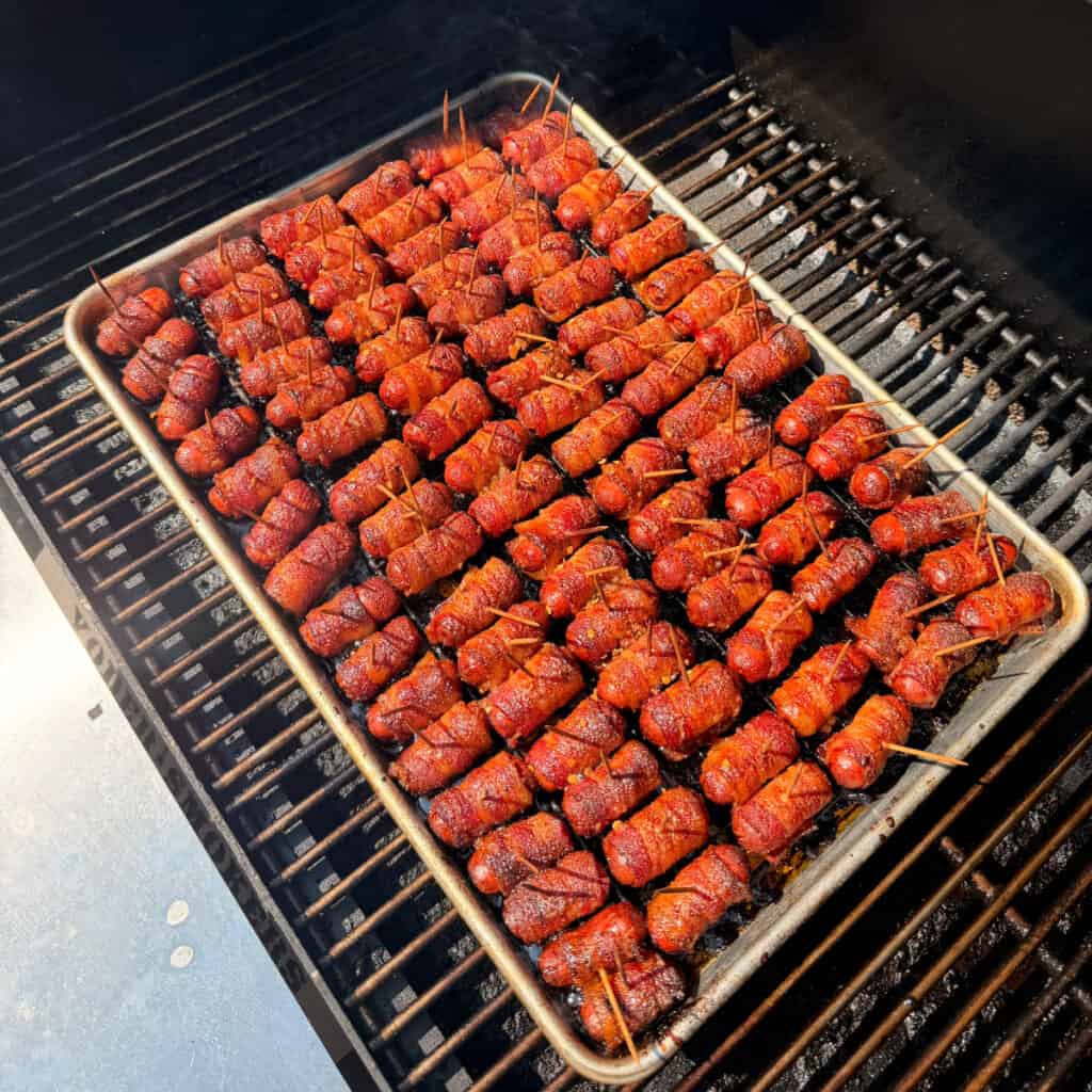 Finished Little Smokies on the Smoker