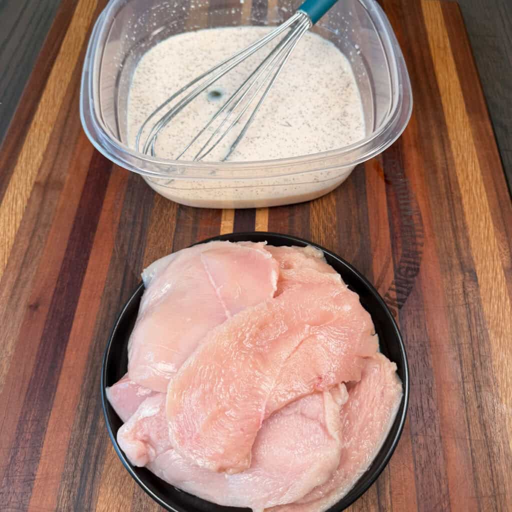 Wet mixture and chicken