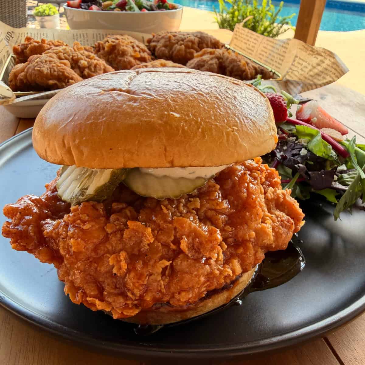 Hot Honey Butter Fried Chicken Sandwiches