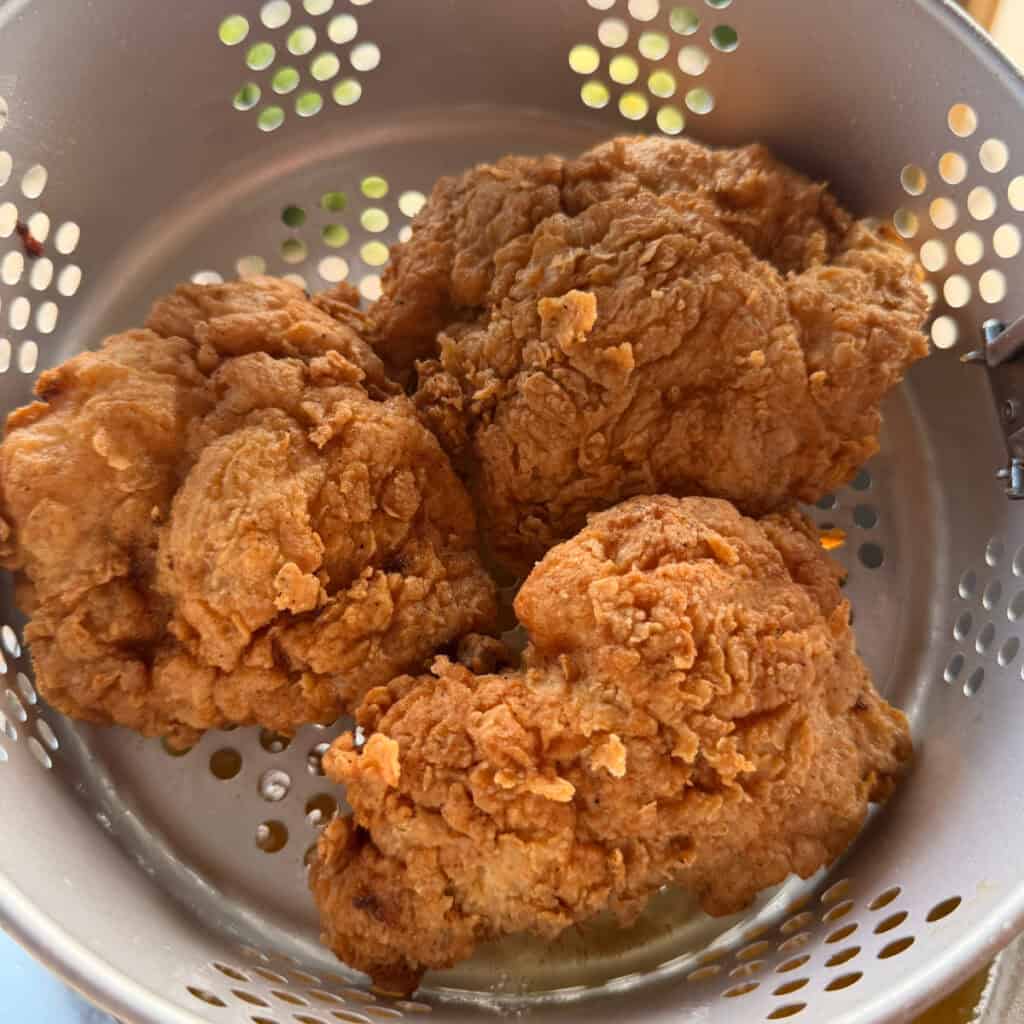 Fried Chicken in deep fryer