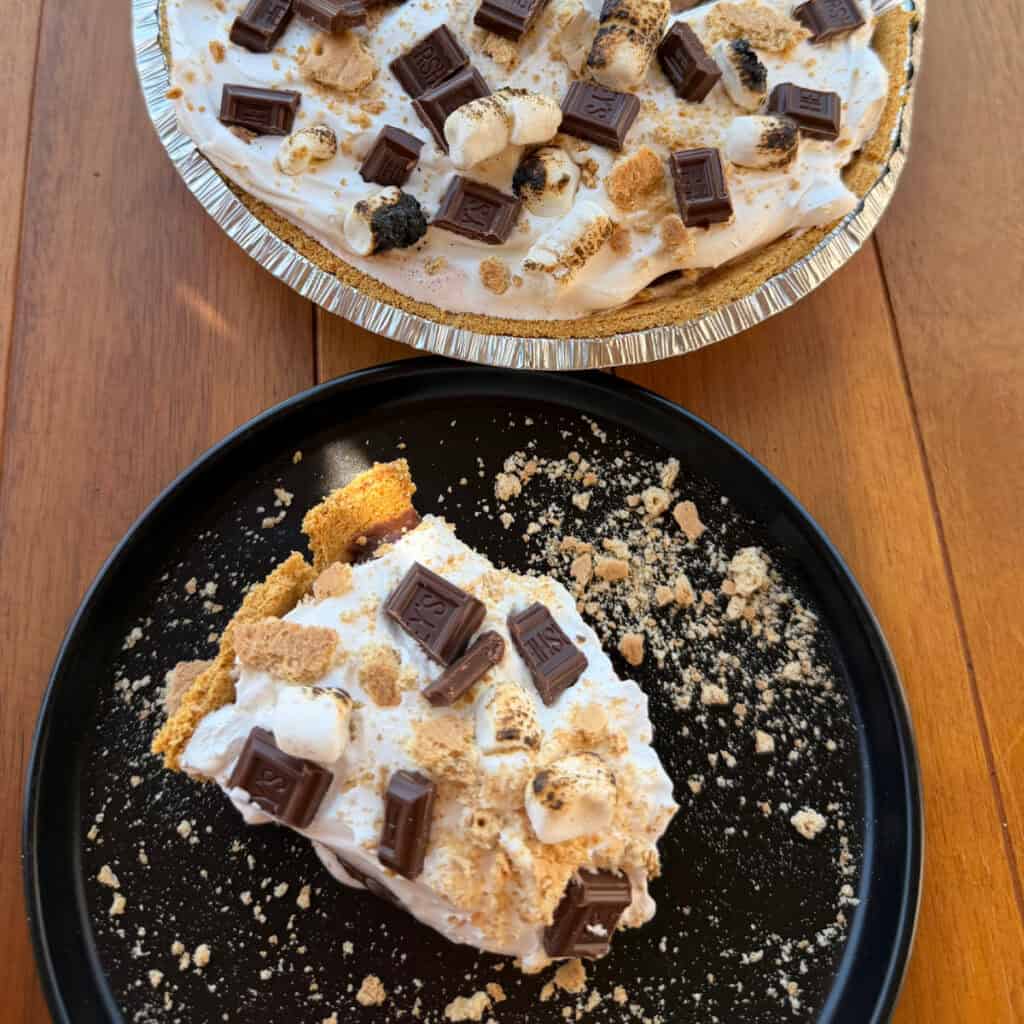 Plated Pudding Pie in graham cracker crust
