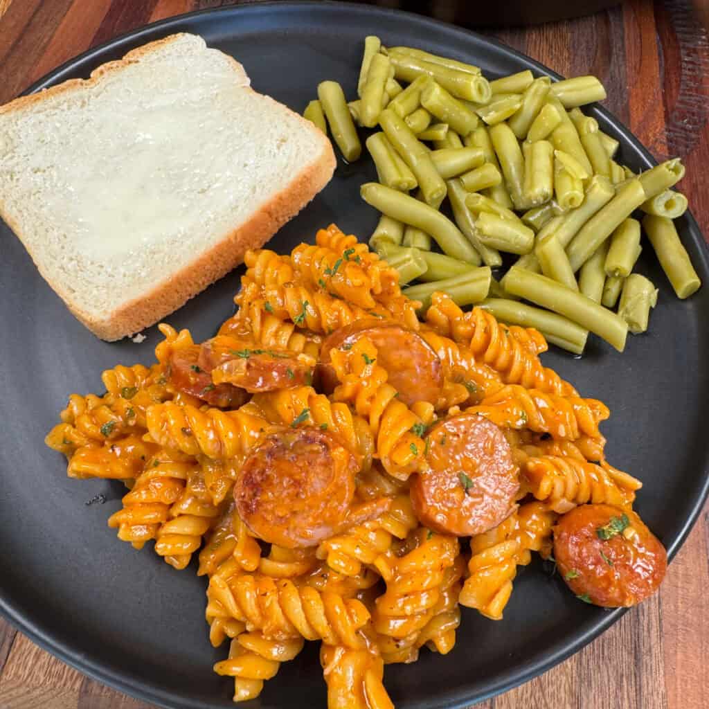 Plated Kielbasa Pasta