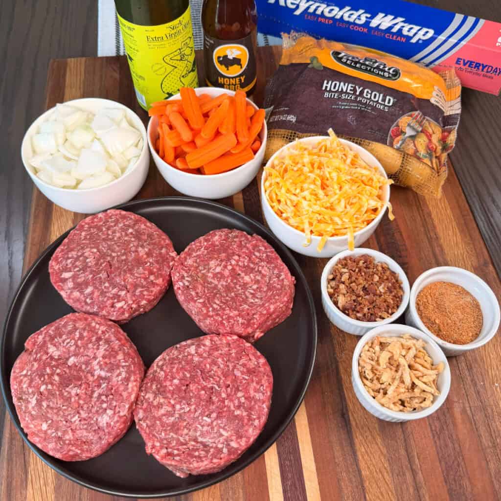 Ingredients for foil packet dinner