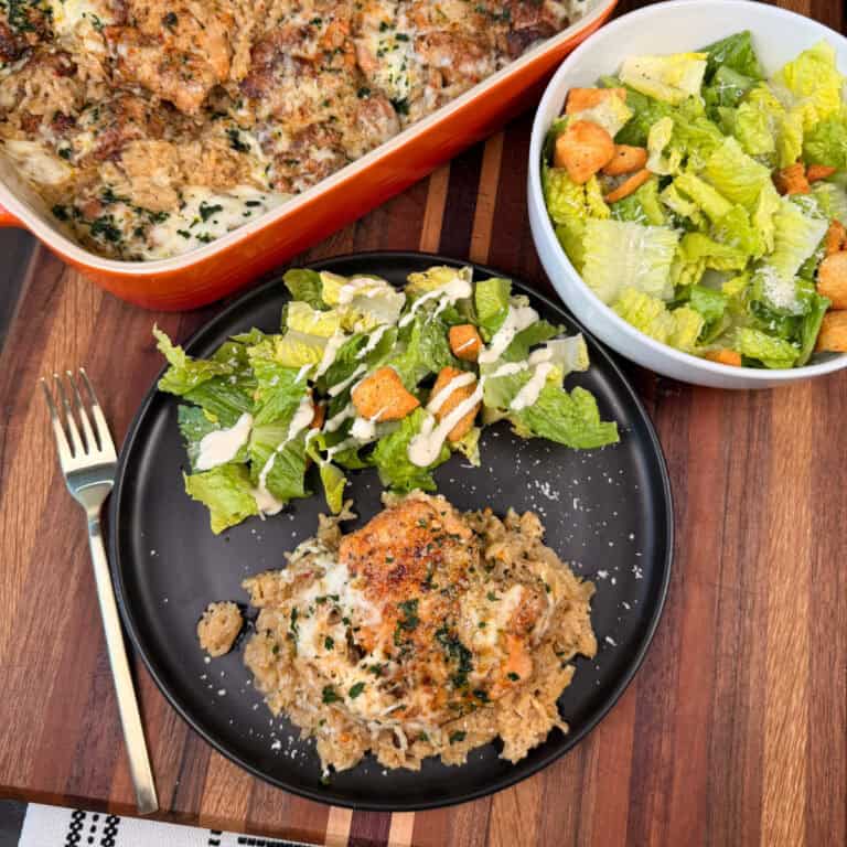 Parmesan Garlic Chicken Thigh Rice Bake