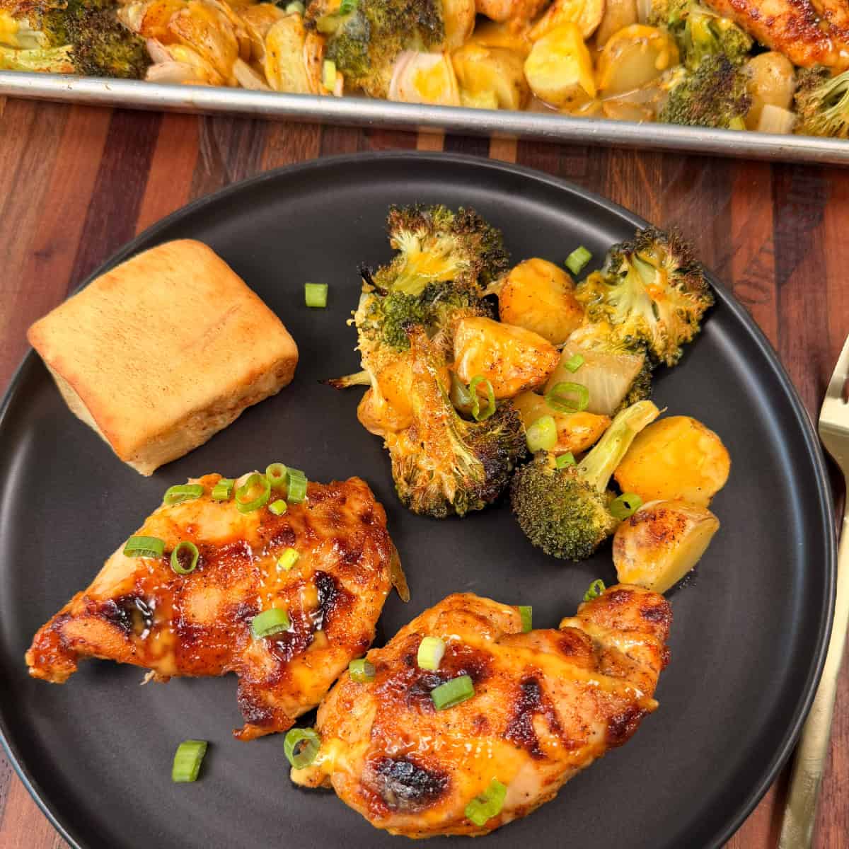 Honey Mustard Chicken Thigh Sheet Pan Meal