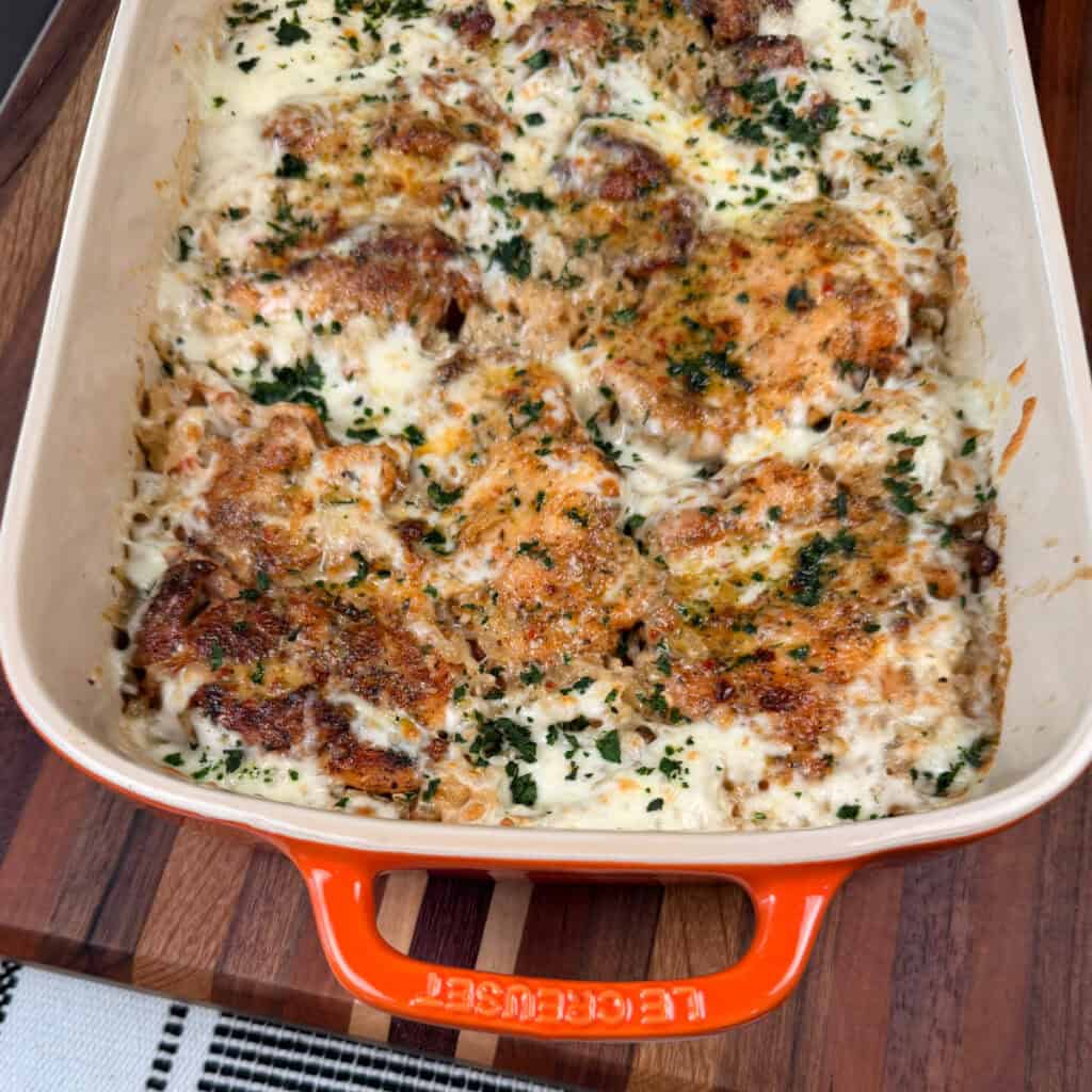 Parmesan Garlic Chicken Thighs and Rice