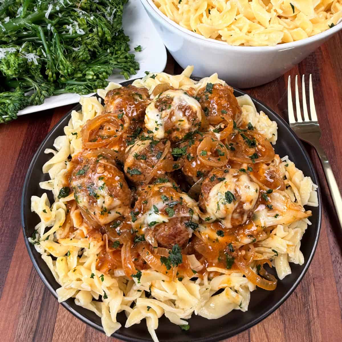 Crockpot French Onion Meatballs