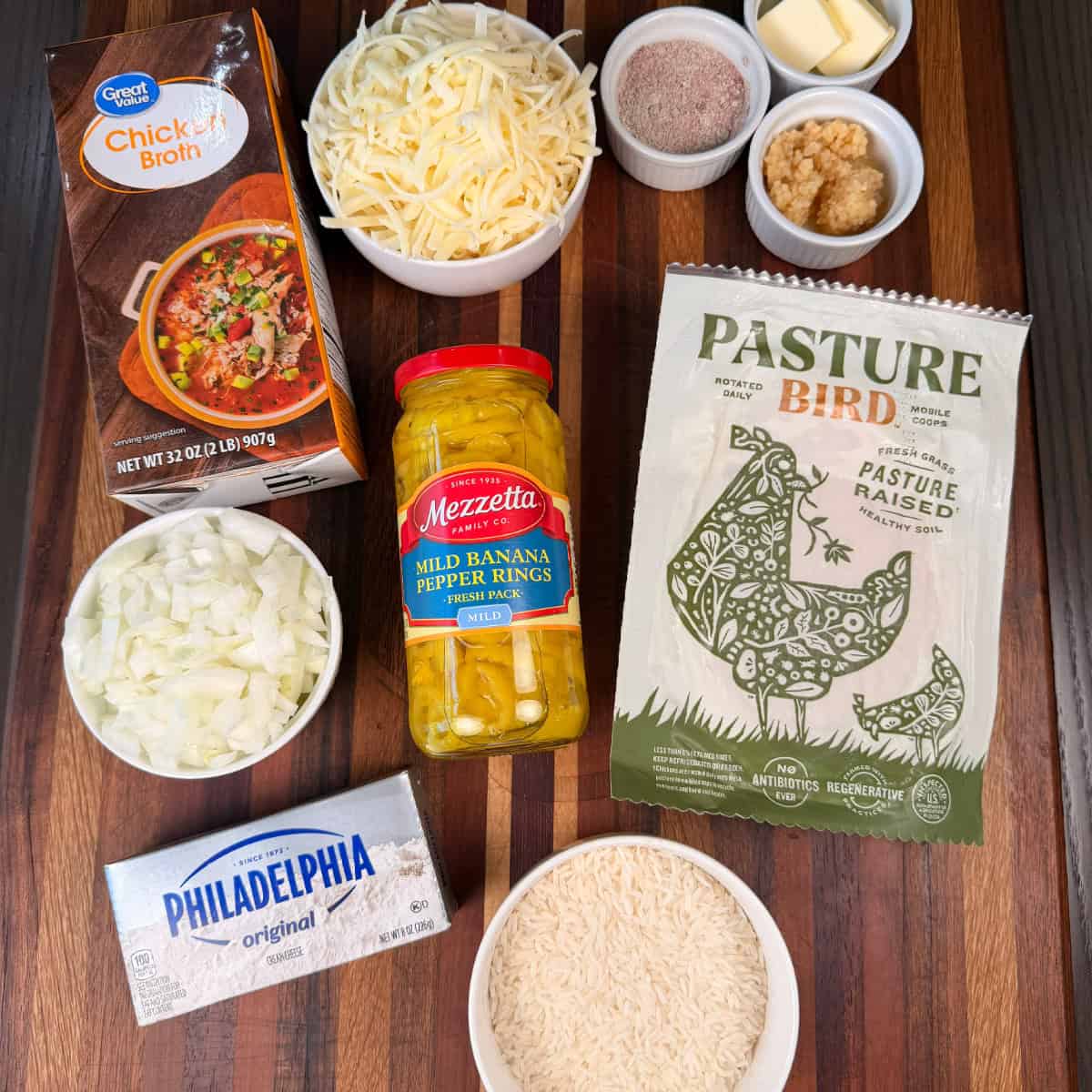 Ingredients for Mississippi Chicken and Rice