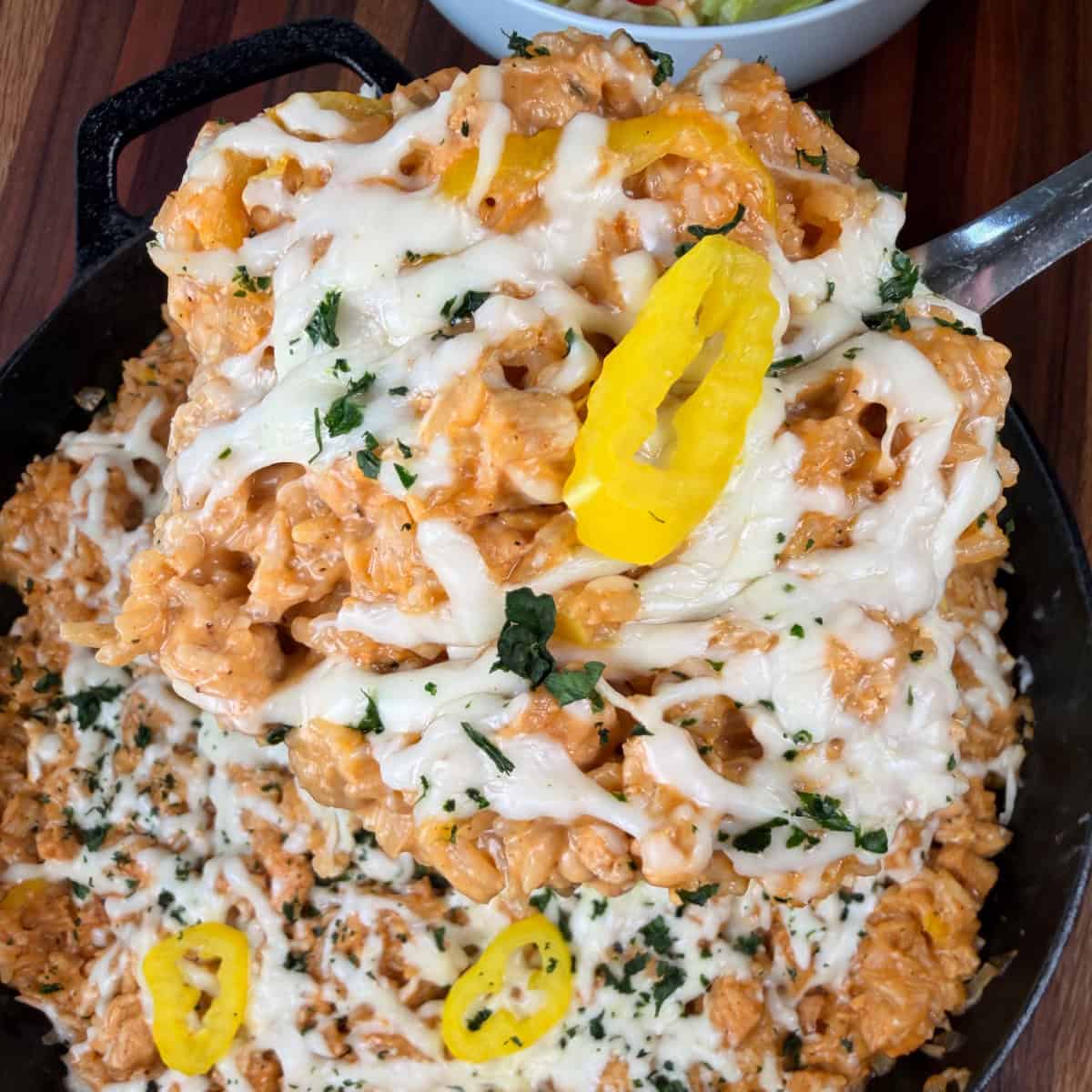 Upclose scoop up of Mississippi Chicken and Rice