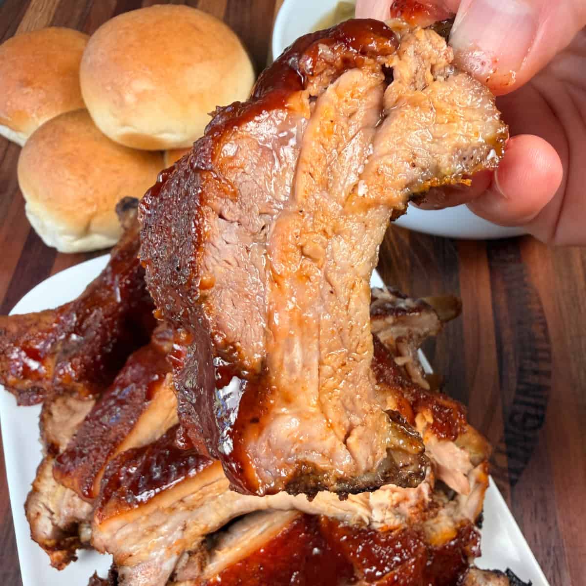 Juicy sauced pork rib
