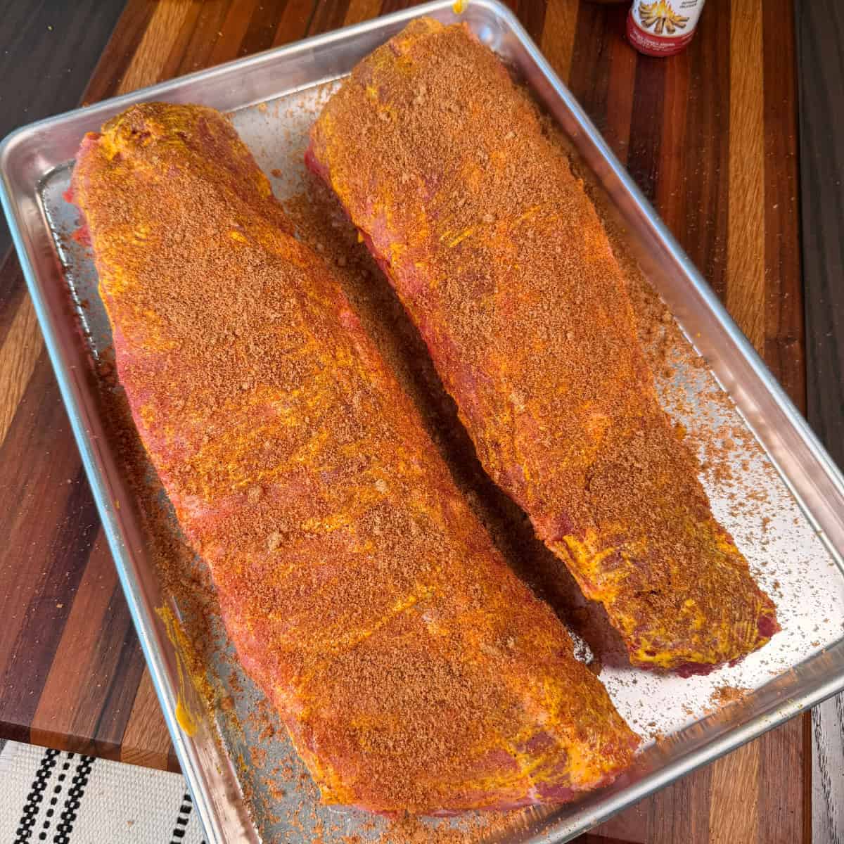Baby Back Ribs with Mustard, BBQ Rub, and Brown Sugar