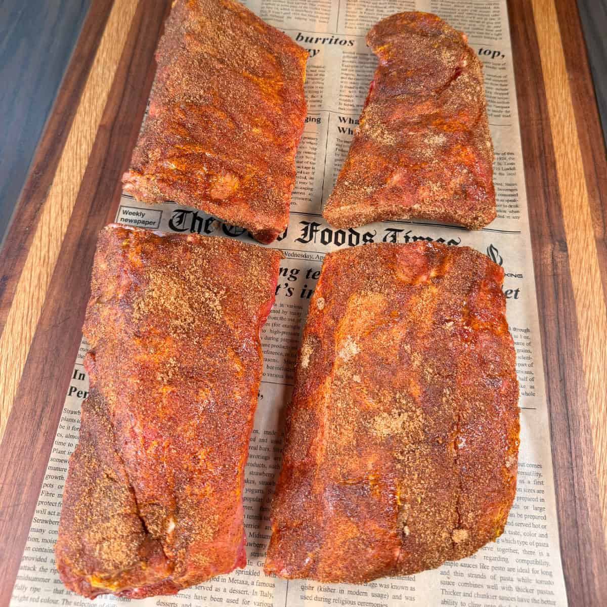 Seasoned Baby Back Ribs cut in half