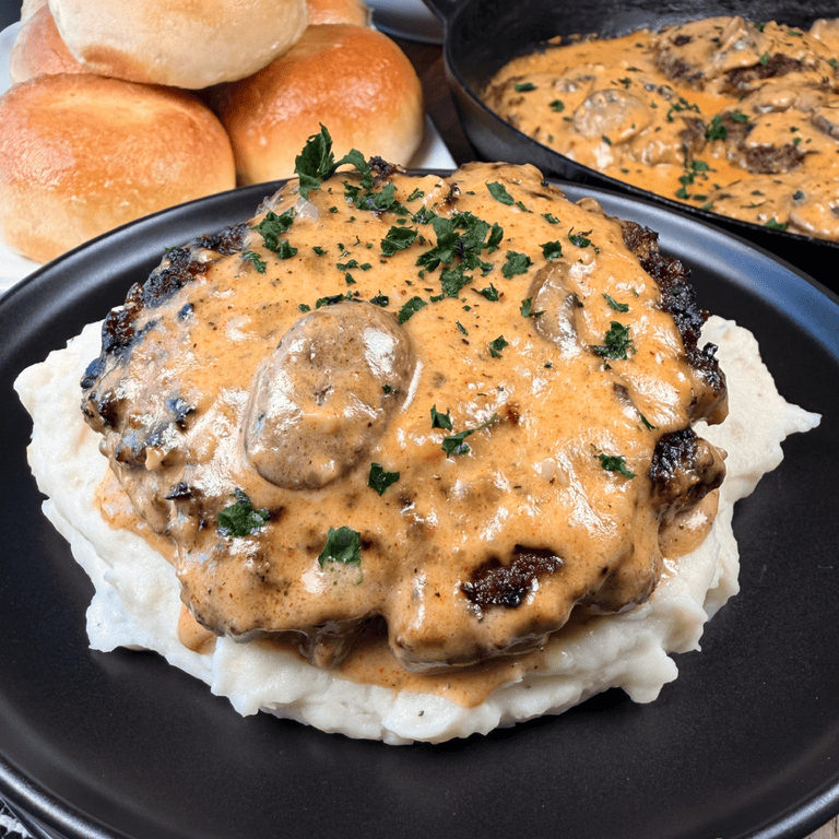 Hamburger Steaks and Mushroom Gravy